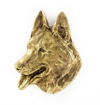 German Shepherd Hard Gold Plated Lapel Pin