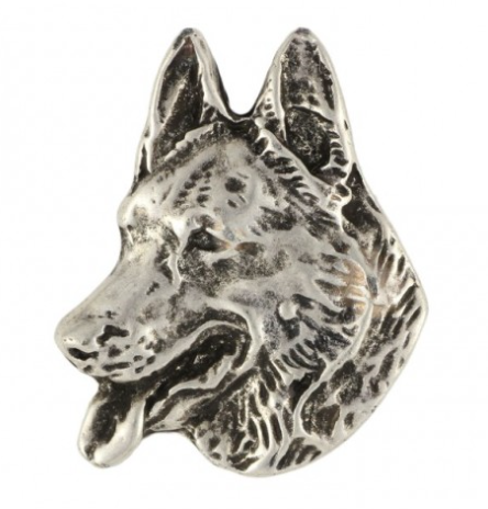 German Shepherd Silver Plated Lapel Pin
