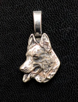 German Shepherd Small Silver Plated Mini Charm