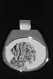 German Wirehaired Pointer Silver Plated Pendant