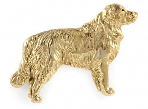Golden Retriever Full Body Hard Gold Plated Lapel Pin