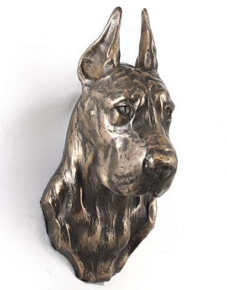 Great Dane Wall Hung Statue Cropped Ears