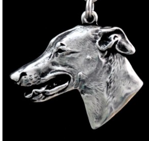 Greyhound Silver Plated Key Chain