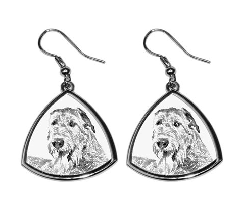 Irish Wolfhound Silver Plated Earrings