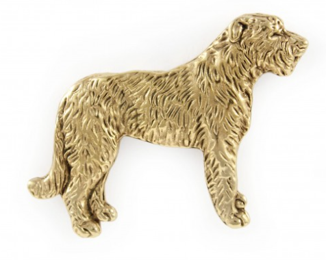 Irish Wolfhound Full Body Hard Gold Plated Lapel Pin