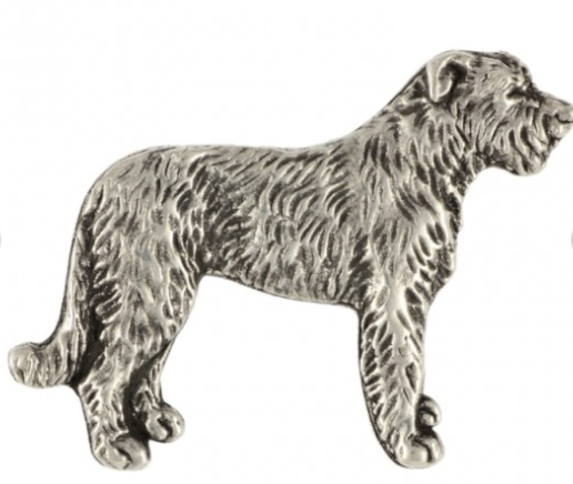 Irish Wolfhound Full Body Silver Plated Lapel Pin