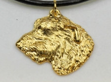 Irish Wolfhound Hard Gold Plated Pendant