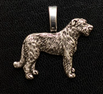 Irish Wolfhound Full Body Silver Plated Mini Charm