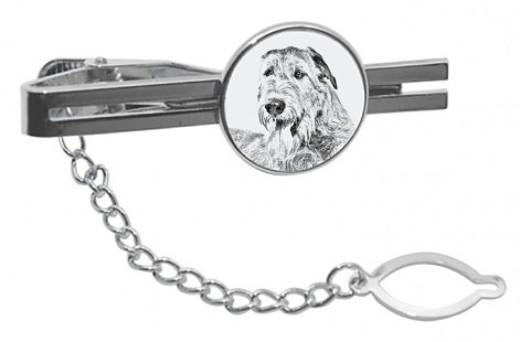 Irish Wolfhound Silver Plated Tie Clip