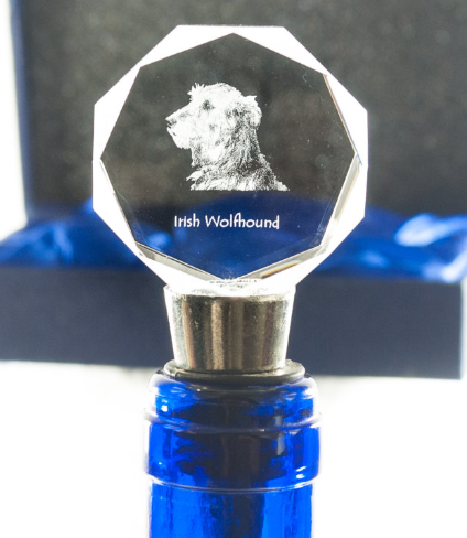 Irish Wolfhound Crystal Wine Stopper