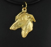 Italian Greyhound Hard Gold Plated Pendant