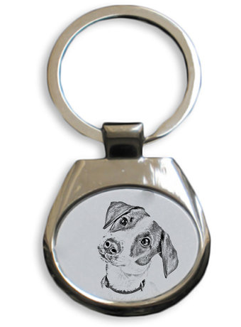 Jack Russell White Key Ring