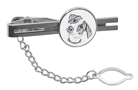 Jack Russell White Tie Clip