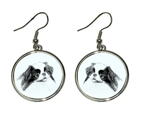 Japanese Chin Silver Plated Earrings