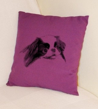 Japanese Chin Pillow Purple