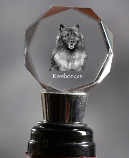 Keeshond Crystal Wine Stopper