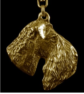 Kerry Blue Terrier Hard Gold Plated Pendant