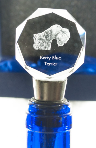 Kerry Blue Terrier Crystal Wine Stopper