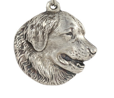 Leonberger Silver Plated Key Chain