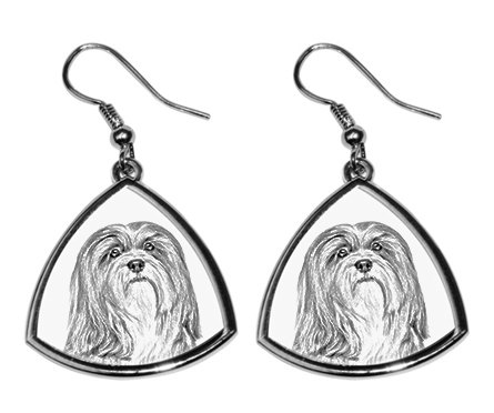Lhasa Apso Silver Plated Earrings