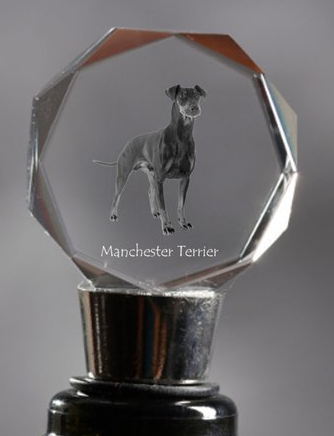 Manchester Terrier Crystal Wine Stopper