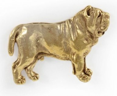 Neapolitan Mastiff Full Body Hard Gold Plated Lapel Pin