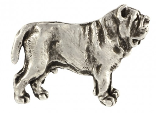 Neapolitan Mastiff Full Body Silver Plated Lapel Pin