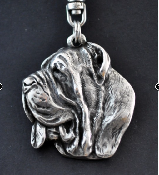 Neapolitan Mastiff Silver Plated Key Chain