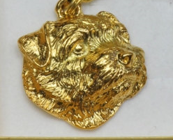 Norfolk Terrier Hard Gold Plated Pendant