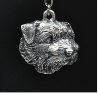 Norfolk Terrier Silver Plated Key Chain