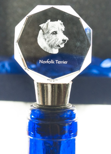 Norfolk Terrier Crystal Wine Stopper