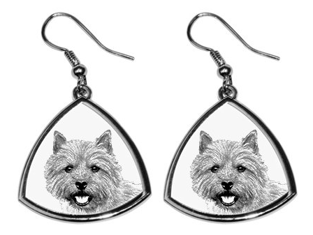 Norwich Terrier Silver Plated Earrings