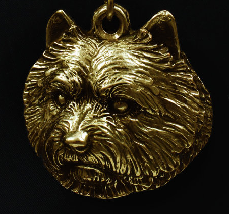 Norwich Terrier Hard Gold Plated Pendant