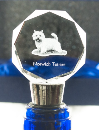 Norwich Terrier Crystal Wine Stopper