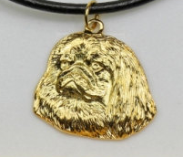 Pekingese Hard Gold Plated Pendant