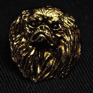 Pekingese Hard Gold Plated Lapel Pin