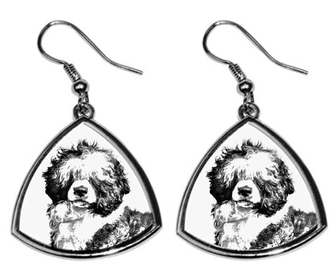 Portuguese Water Dog Silver Plated Earrings