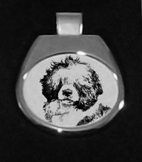 Portuguese Water Dog Silver Platted Pendant