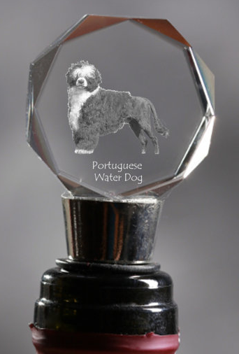 Portuguese Water Dog Crystal Wine Stopper