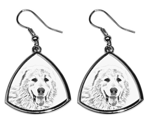 Pyrenean Mastiff Silver Plated Earrinngs