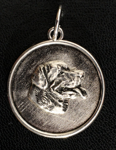 Rottweiler Silver Plated Round Pendant