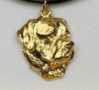 Rottweiler Hard Gold Plated Pendant