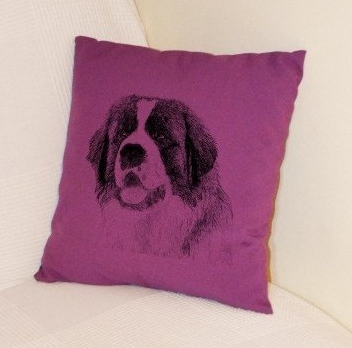 St Bernard Pillow Purple