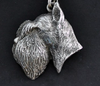 Schnauzer Silver Plated Pendant Cropped Ears
