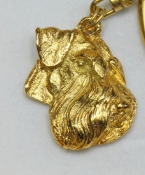 Schnauzer Hard Gold Plated Pendant