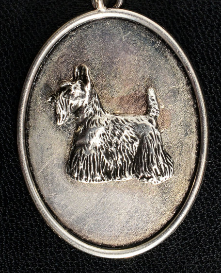 Scottish Terrier Silver Plated Oval Pendant