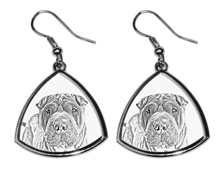 Shar-Pei Silver Plated Earrings