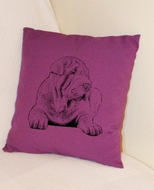 Shar-Pei Pillow Purple