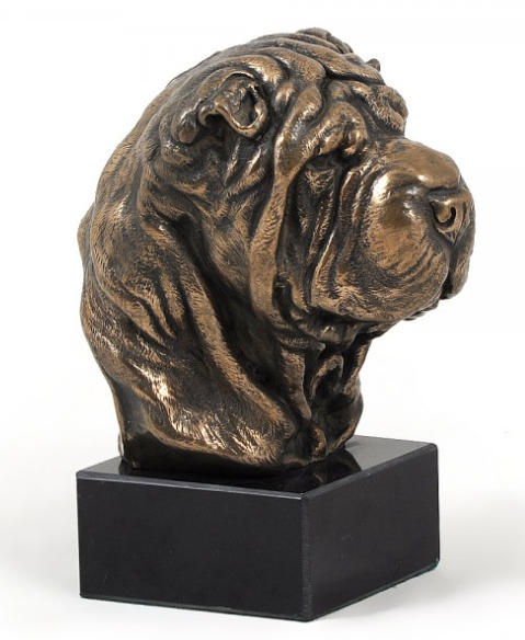 Shar-Pei Statue on a Marble Base