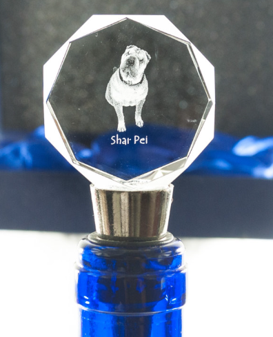 Shar-Pei Crystal Wine Stopper